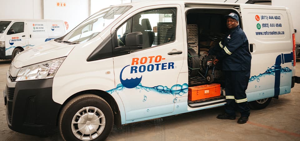 Roto Rooter van and equipment